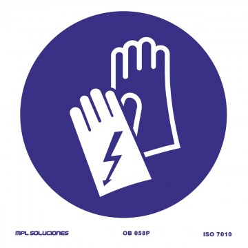 Señal: Uso obligatorio de guantes aislantes