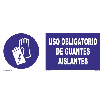Señal: Uso obligatorio de guantes aislantes