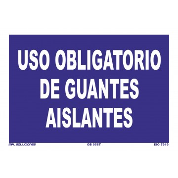 Señal: Uso obligatorio de guantes aislantes