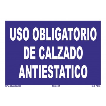 Señal: Uso obligatorio de calzado antiestático