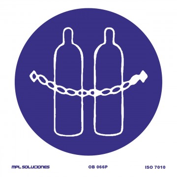 Señal: Obligatorio sujetar botellas