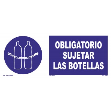 Señal: Obligatorio sujetar botellas