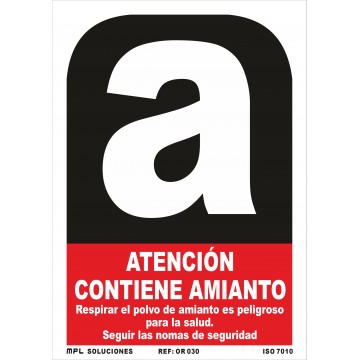 Señal: Modelo: Atención contiene Amianto