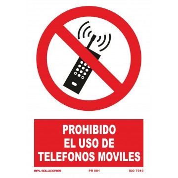 Señal: Prohibido el uso de teléfonos móviles