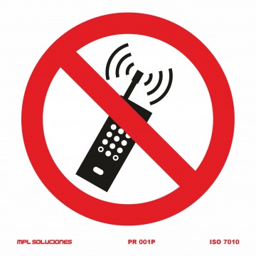 Señal: Prohibido el uso de teléfonos móviles