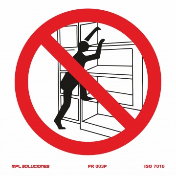 Señal: Prohibido trepar a track