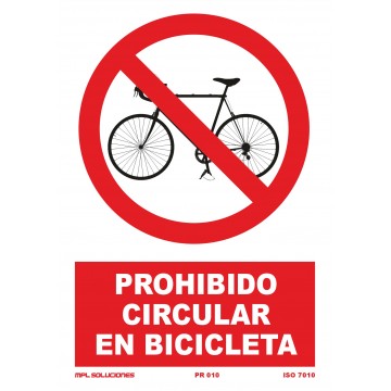 Señal: Prohibido circular en bicicleta