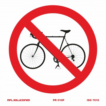 Señal: Prohibido circular en bicicleta