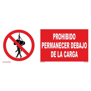 Señal: Prohibido permanecer debajo de la carga