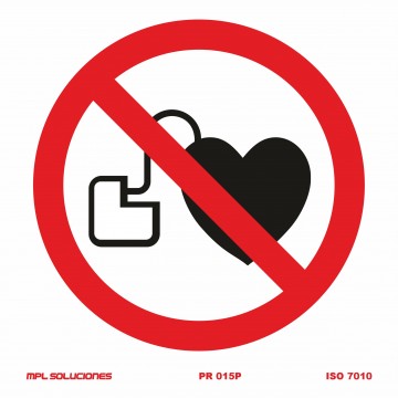 Señal: Prohibido el paso con marcapasos