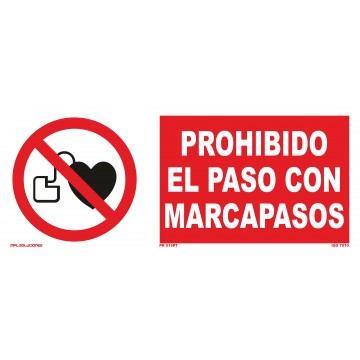 Señal: Prohibido el paso con marcapasos