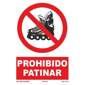 Señal: Prohibido patinar