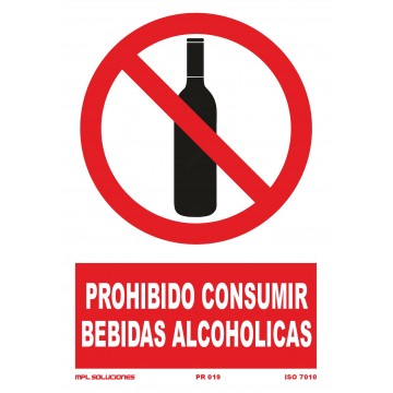 Señal: Prohibido consumir bebidas alcohólicas