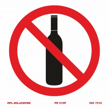 Señal: Prohibido consumir bebidas alcohólicas