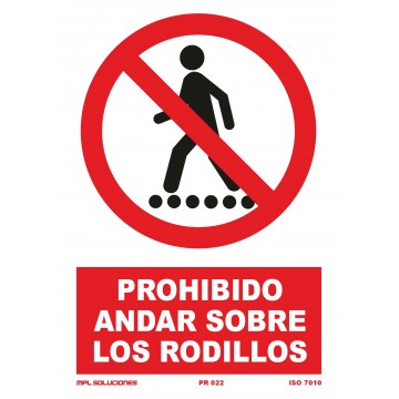 Señal: Prohibido andar sobre los rodillos