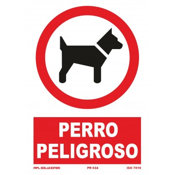 Señal: Perro peligroso