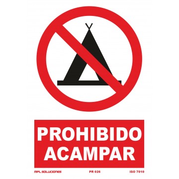 Señal: Prohibido acampar