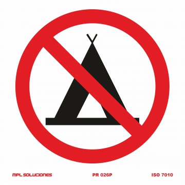 Señal: Prohibido acampar