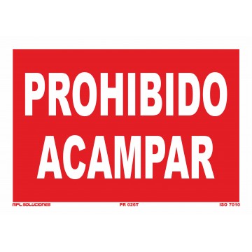 Señal: Prohibido acampar