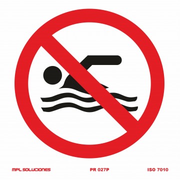Señal: Prohibido bañarse