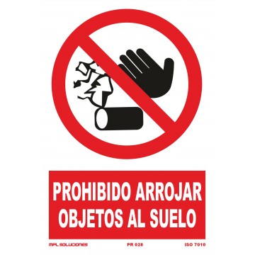 Señal: Prohibido arrojar objetos al suelo
