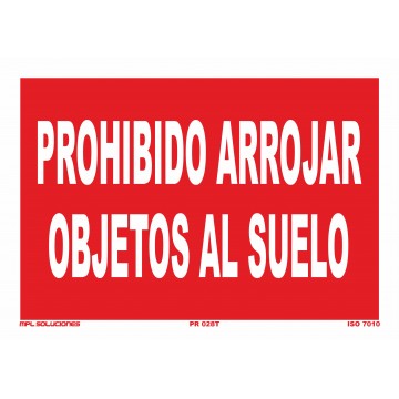 Señal: Prohibido arrojar objetos al suelo