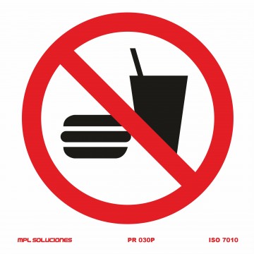 Señal: Prohibido comer y beber
