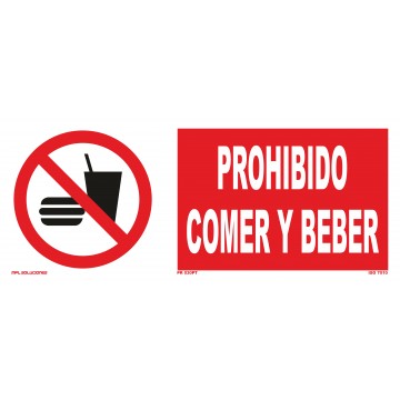 Señal: Prohibido comer y beber