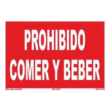 Señal: Prohibido comer y beber
