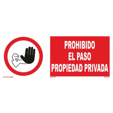 Señal: Prohibido el paso a propiedad privada