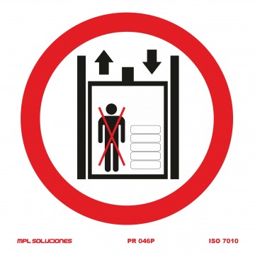 Señal: Montacargas prohibido a personas
