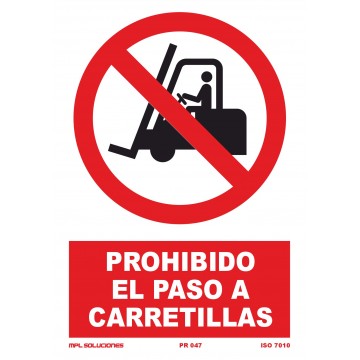 Señal: Prohibido el paso a carretillas