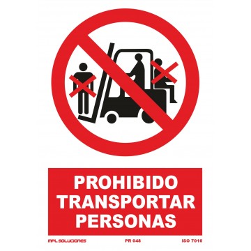 Señal: Prohibido transportar personas