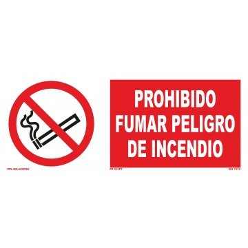 Señal: Prohibido fumar peligro de incendio