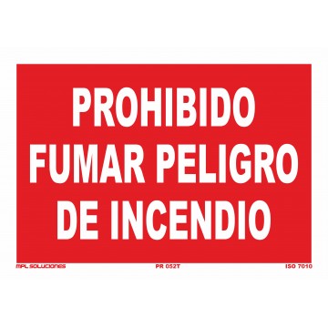 Señal: Prohibido fumar peligro de incendio