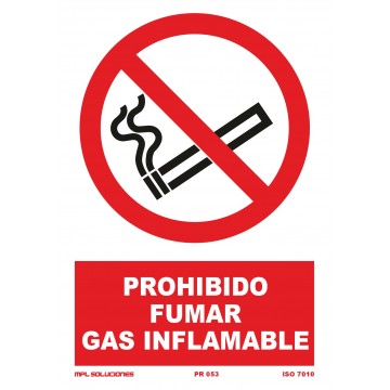Señal: Prohibido fumar gas inflamable