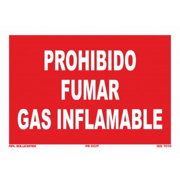 Señal: Prohibido fumar gas inflamable