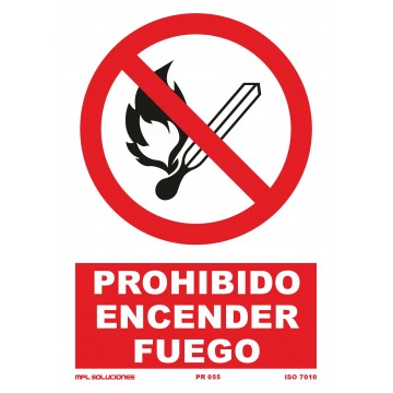 Señal: Prohibido encender fuego