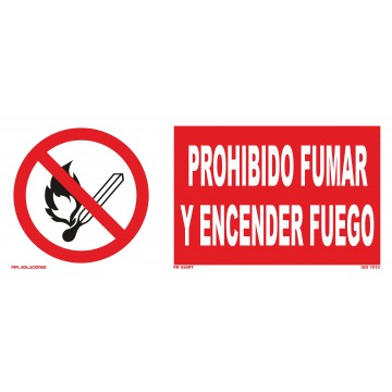 Señal: Prohibido fumar y encender fuego
