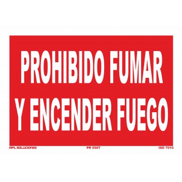 Señal: Prohibido fumar y encender fuego