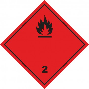 Señal Clase 2 adhesiva gases Inflamables.
