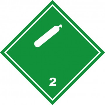 Señal Clase 2 adhesiva gases no Inflamables.