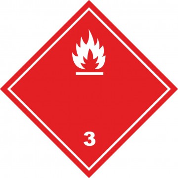 Señal Clase 3 adhesiva líquidos Inflamables.