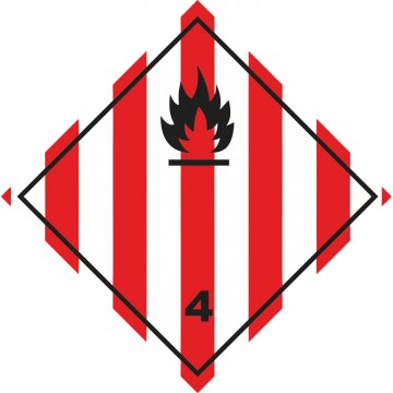 Señal Clase 4 adhesiva materias sólidas inflamables