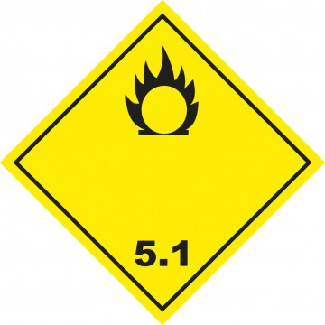 Señal Clase 5 adhesiva materias Comburentes.