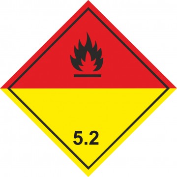 Señal Clase 5 adhesiva Peróxidos orgánicos