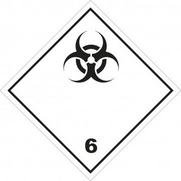 Señal Clase 6 adhesiva materiales infecciosos