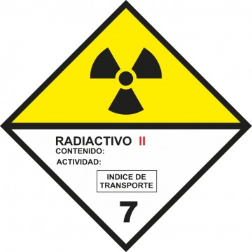 Señal Clase 7 adhesiva materias radioactivas II.