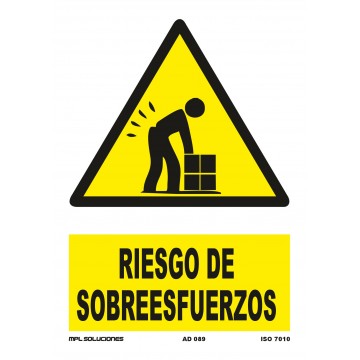 Señal: ¡Peligro! Riesgo de sobreesfuerzos