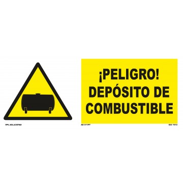 Señal: ¡Peligro! Depósito de combustible